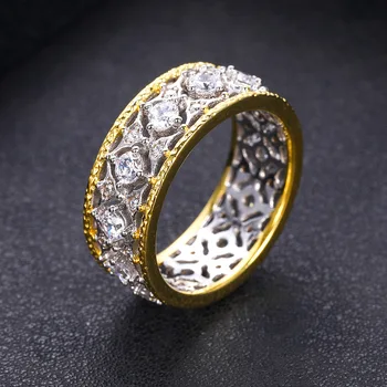 

janekelly Charm Trendy lace shape Statement Stacks Rings for Women Cubic Zircon Finger Rings Beads Ring Boho Beach Jewelry