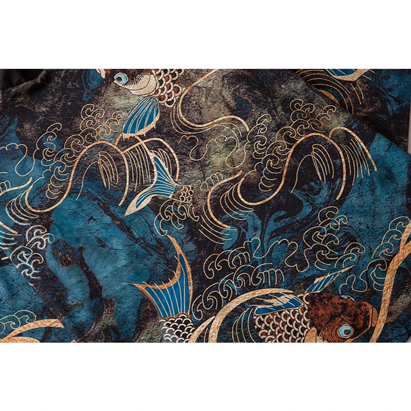 Cardigan Shirt Haori Women Traditional Carp Print Kimono Women Japanese Samurai Yukata Female Men Asian Clothes Kimono Pants Set