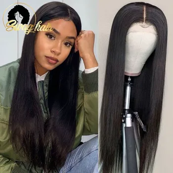 

Swag Hair Straight Human Hair Wigs 13x4 Lace Front Wigs Pre-plucked With Baby Hair Peruvian Remy Hair 150% Density #1B