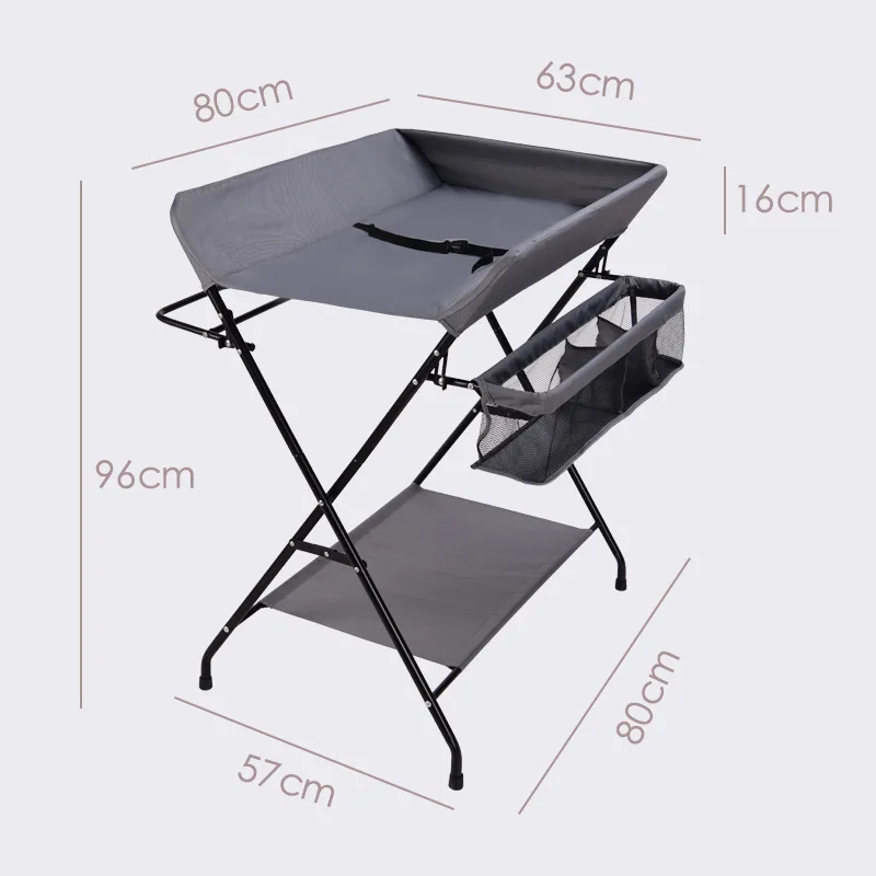 Multifunctional Foldable Baby Changing Table Portable Infant Newborn Diaper Changing Care Table with Wheels and Storage Basket