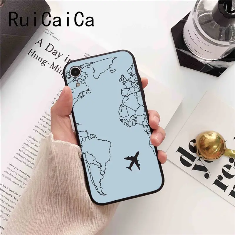 World map airplane travel