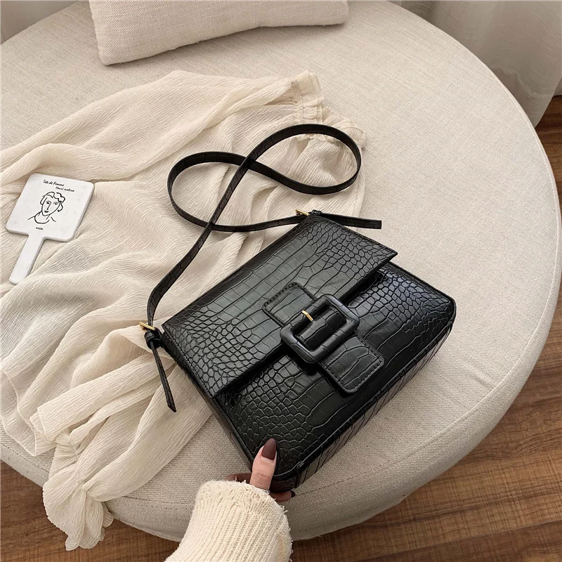 

Stone Pattern Quality Leather Crossbody Bags for Women 2020 Solid Color Shoulder Messenger Bag Lady Travel Handbags Louis Brand