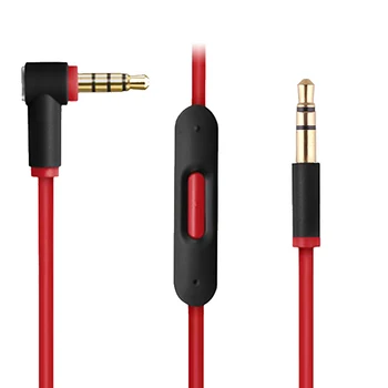 

2pcs 3.5mm Replacement Audio Cables Cords Adapter Plug Speaker Terminal Volume Control with Mic for Beats 1.4m