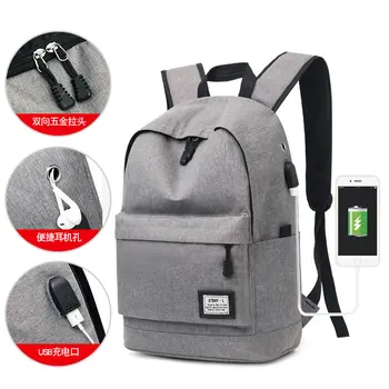

Smart Backpack bags Men Functional Bag Girls Casual Bags with USB Hole Backpack Bags Within Earphone Hole