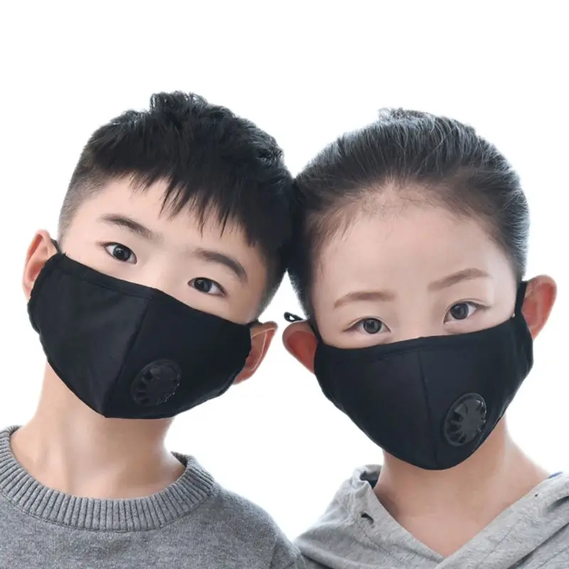 

1Pc Girls and Boys Winter Cotton PM2.5 Mouth Mask With 2 Filters Exhaust Valve M89F