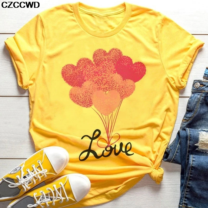 Summer 2020 New Vogue Yellow Vase Floral Print Tshirt Harajuku Elegant T Shirt Cute Casual Loose Short Sleeve T-shirt Women Top