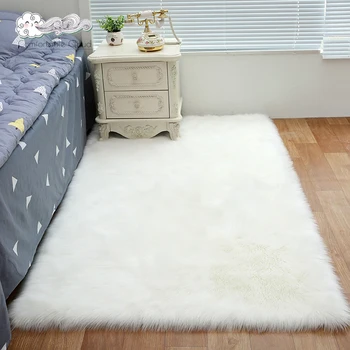 

Bedroom Carpet Soft Fluffy Artificial Wool Area Rugs Nordic Carpet for Living Room Floor Plush Non-Slip Bedside Rug