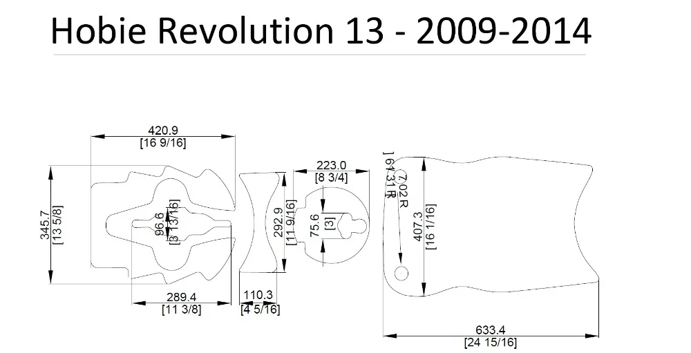 2009- Hobie Revolution 13 Каяк Лодка EVA настил КОВРИКИ НАБОР 1/4"