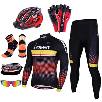 

Pro Team Men Cycling Sets Summer Long Sleeves Mtb Jersey Set Cycle Uniforme Ciclismo Bicycle Clothes Mountain Bike Clothing