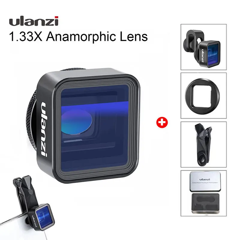 Универсальный анаморфный объектив Ulanzi для iPhone 12 Pro Max X 1 33x широкоэкранный широкоформатный видеорегистратор