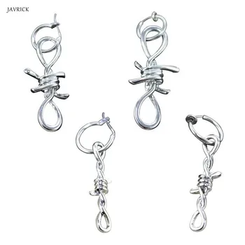 

Personality Irregular Earring 8-word Metal Thorns Prickly Punk Rock Male Female Earrings No Piercing Ear Clips Jewelry