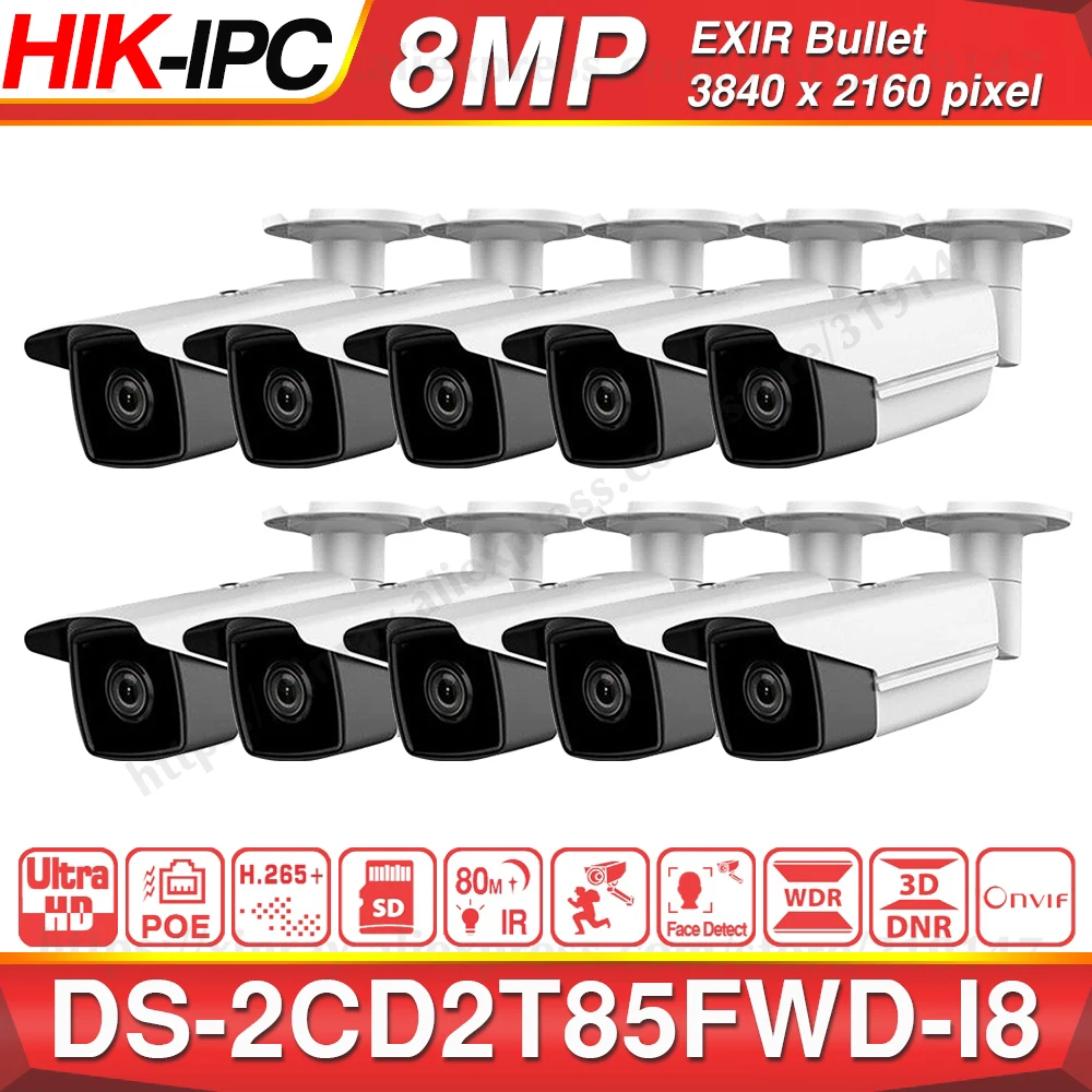 Предварительная продажа Hikvision оригинальная фотокамера 8 МП (4K) IR Fixed Bullet Network Cam H.265 +