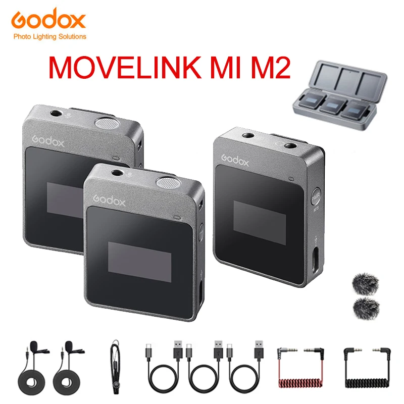 Беспроводной петличный микрофон Godox MoveLink M1 M2 приемник-передатчик для телефона