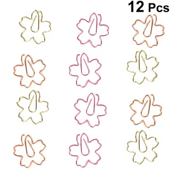 

1 Box Clips Beautiful Oriental Cherry Creative Colorful Iron Paper Clip Flower Paper Clip for School Home Office