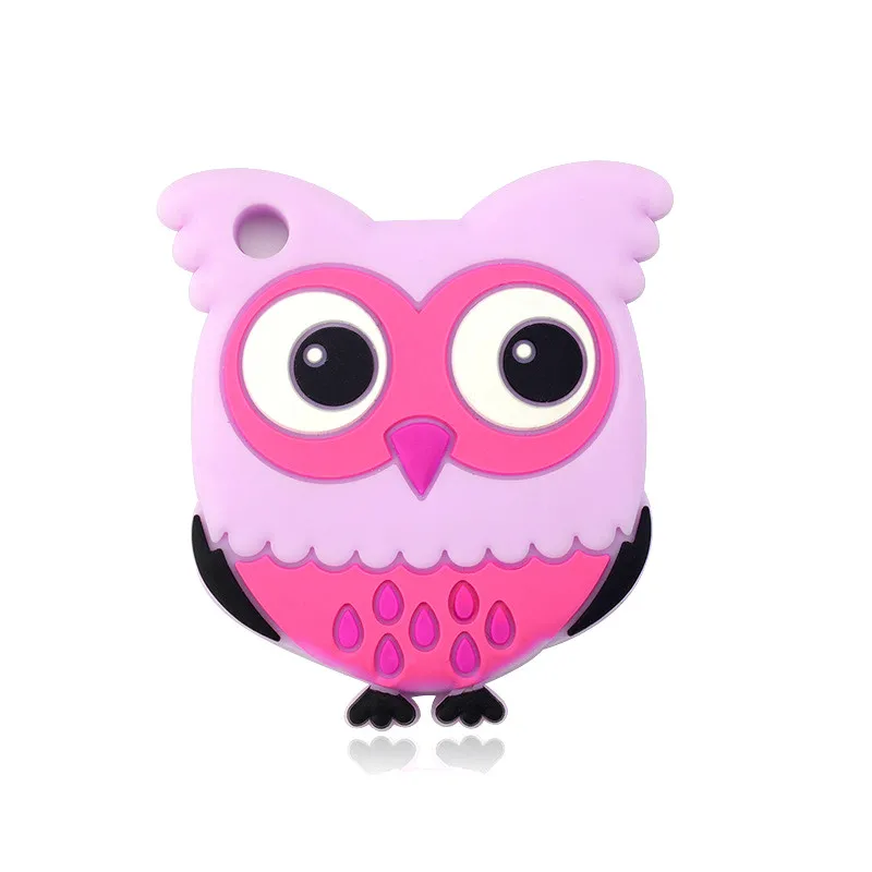 Purple Owl Силиконовые Прорезыватели для зубов в виде слона, Детские Прорезыватели для младенцев силиконовые подвески для детей, подарок для прорезывания зубов, игрушки для малышей - Цвет: Purple Owl