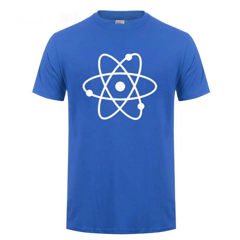 

Cool Science Atom T Shirt Man Short Sleeve Round Neck Loose Fit Cotton T-Shirt Geek Nerd Harajuku Casual Tshirt Men Clothing Tee