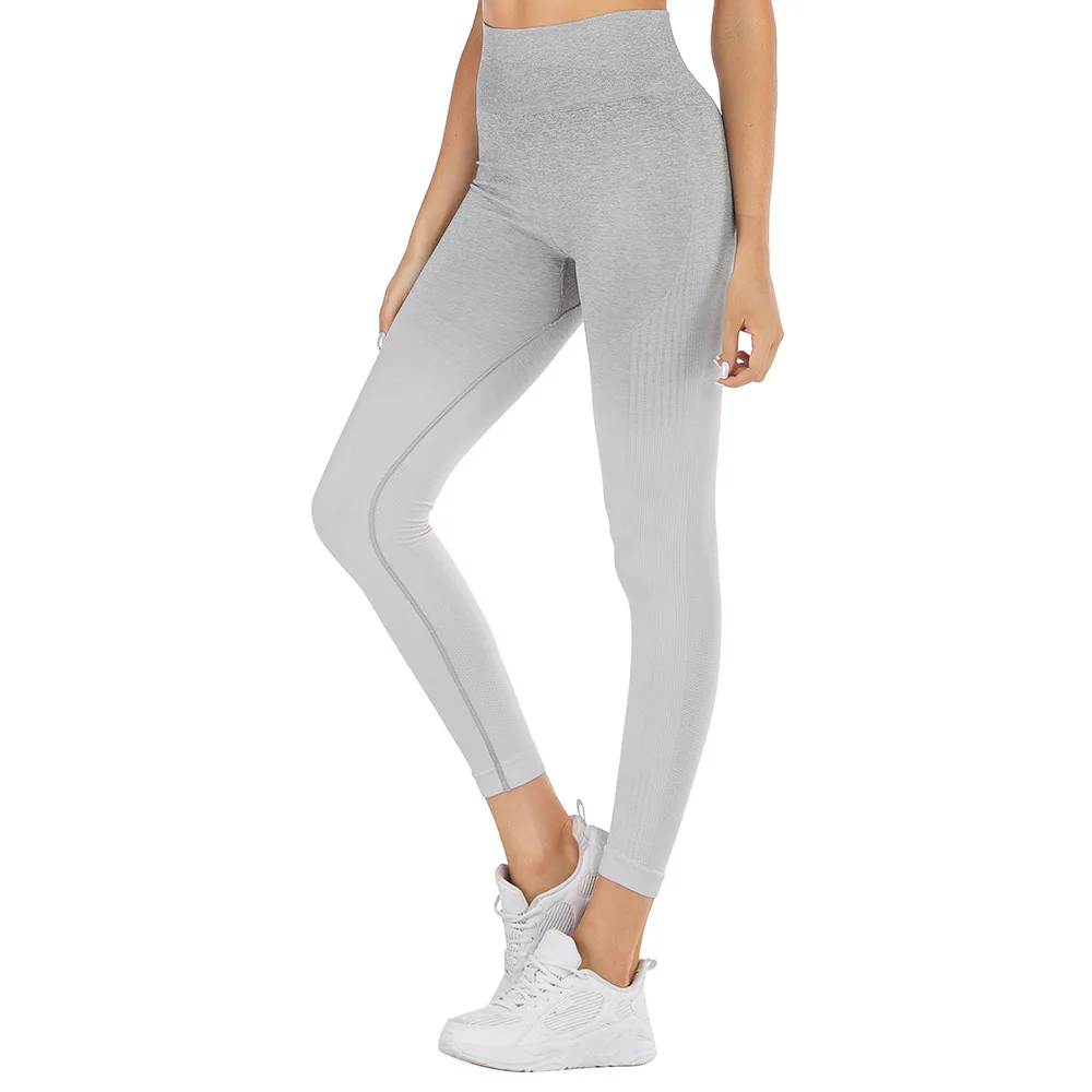 

K681 # Photo Shoot Shark Fitness Buttock Lifting Breathable Quick-Dry Sports Mesh Outdoor Gradient Macaroon Color Yoga Pants
