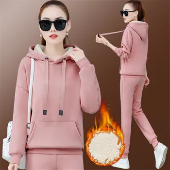 

Autumn Winter Female Two Piece Sets Tracksuit For Women Long Sleeve tops and Pants Two Piece Set Warm Outfits Women Suit