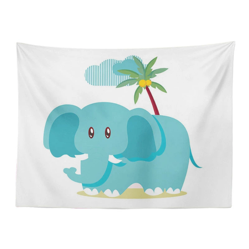 Cartoon Cute Animal Baby Elephant Tapestry Fountain Hot Air Balloon Blanket Blue Cocoa Gray Jump Rope Butterfly Wall Hanging Tapestry Aliexpress Almost files can be used for commercial. aliexpress