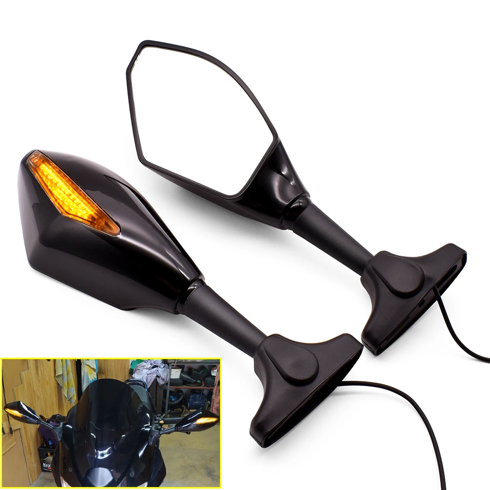 Espejo retrovisor de fibra de carbono motocicleta, LED integrado para Honda CBR 600 RR CBR1000RR CBR 250R 500R - AliExpress Automóviles y motocicletas
