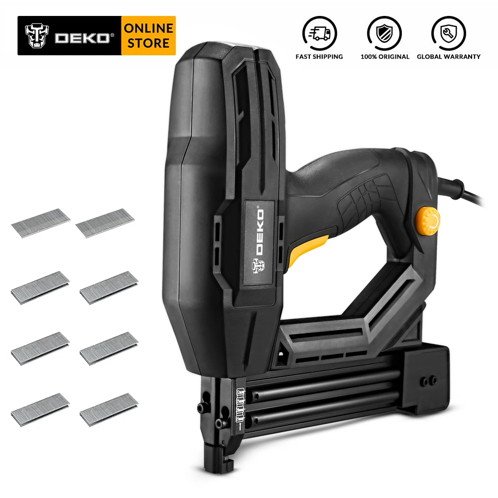 DEKO DKET02 Electric Tacker and Stapler Furniture Staple Gun for Frame with Staples & Woodworking Tool