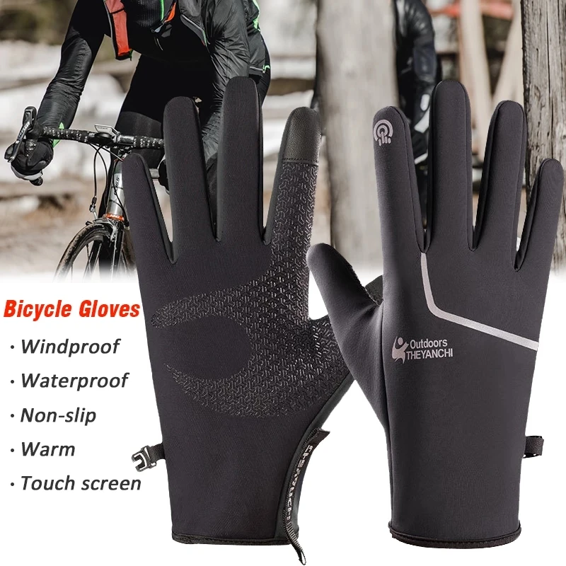 

1Pair Waterproof Thermal Winter Sport Gloves Outdoor Skiing Cycling Anti-slip Touch Screen Gloves