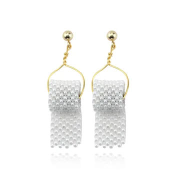 

FLASHBUY Trendy Fun Toilet Paper Drop Earrings for Women 2020 Roll Paper Dangle Earrings Fashion Jewelry New Arrival Hot Sale