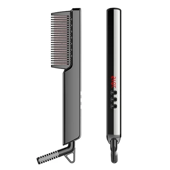 

Electric Hair Straightener Brush LED display Anion Hot Heating Comb Straight Curling Iron Styler Household Dual-use Styling Tool