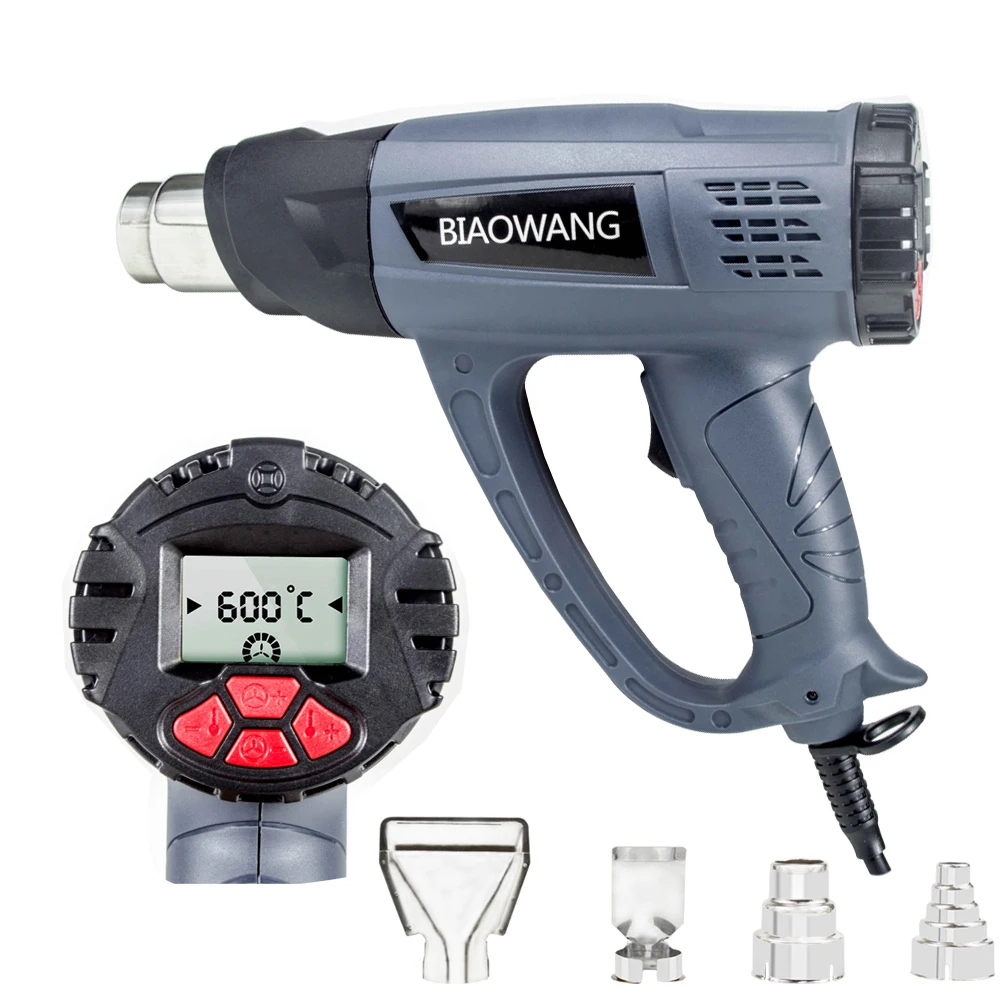 Building-secador de pelo para soldar herramienta de calor con pantalla digital ajustable, pistola de calor de 220V, pistola de calor de buena calidad, pistolas de aire caliente