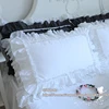 Princess Pure White Double Layer Lace Flounced Cotton Wedding Pure Cotton Bedding Pillowcase  pillow cover ► Photo 3/6