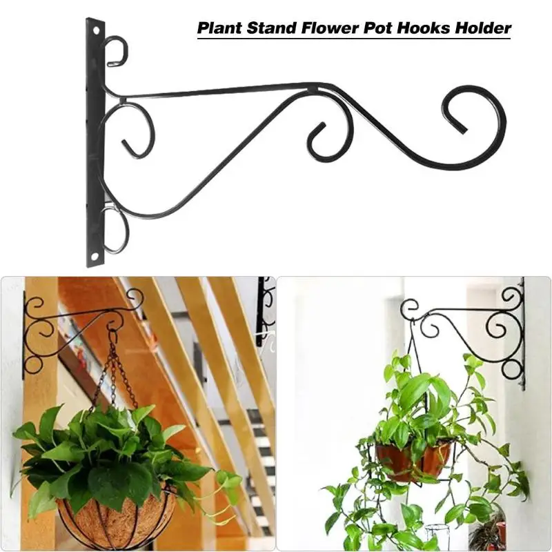 Iron Hanging Bracket for Plants Lantern Flower Pot Hanger Garden Home Decals New 