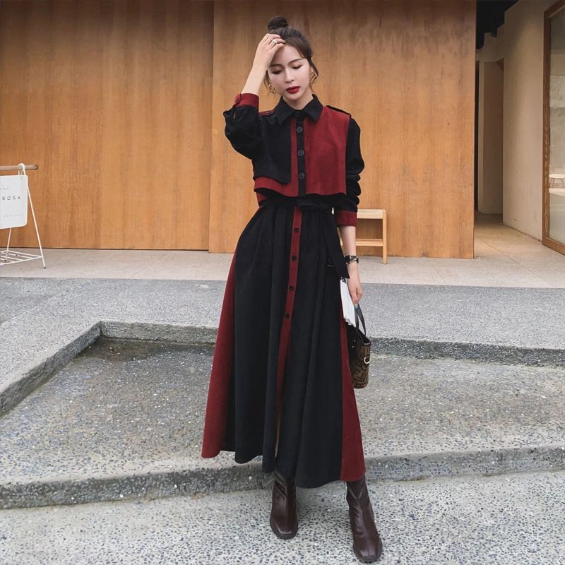 Qweek韓国ファッション秋冬ドレス21女性のストリート日本原宿長袖ミディドレスレッドプラスサイズドレス Dresses Aliexpress