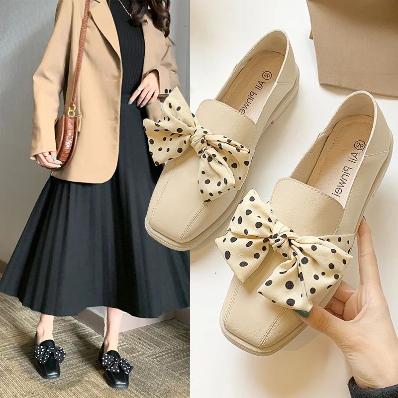 

Casual Woman Shoe British Style Korean Shoes All-Match Women's Heels Female Footwear Black Flats Square Toe Oxfords Preppy 2019