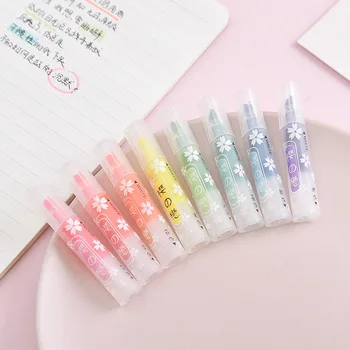

48PCS Korean Creative Focus Mark Dashcolor Color Marker Pen Mini Transparent Rod Highlighter Graffiti Pen Stationery