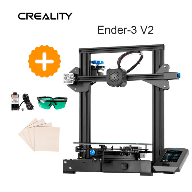 best resin 3d printer Ender-3 V2 3D Printer Creality With Silent Mainboard TMC2208 Stepper Drivers New UI&4.3 Inch Color Lcd Carborundum Glass Bed Kit cheap 3d printer 3D Printers