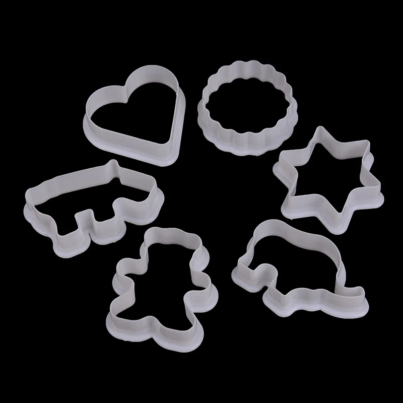 6Pcs/set Kitchen Tool Biscuit Cutters Animal Shaped Plastic Cookie Pastry Fondant Moulds Biscuit Mold For Fondant Cake Decor