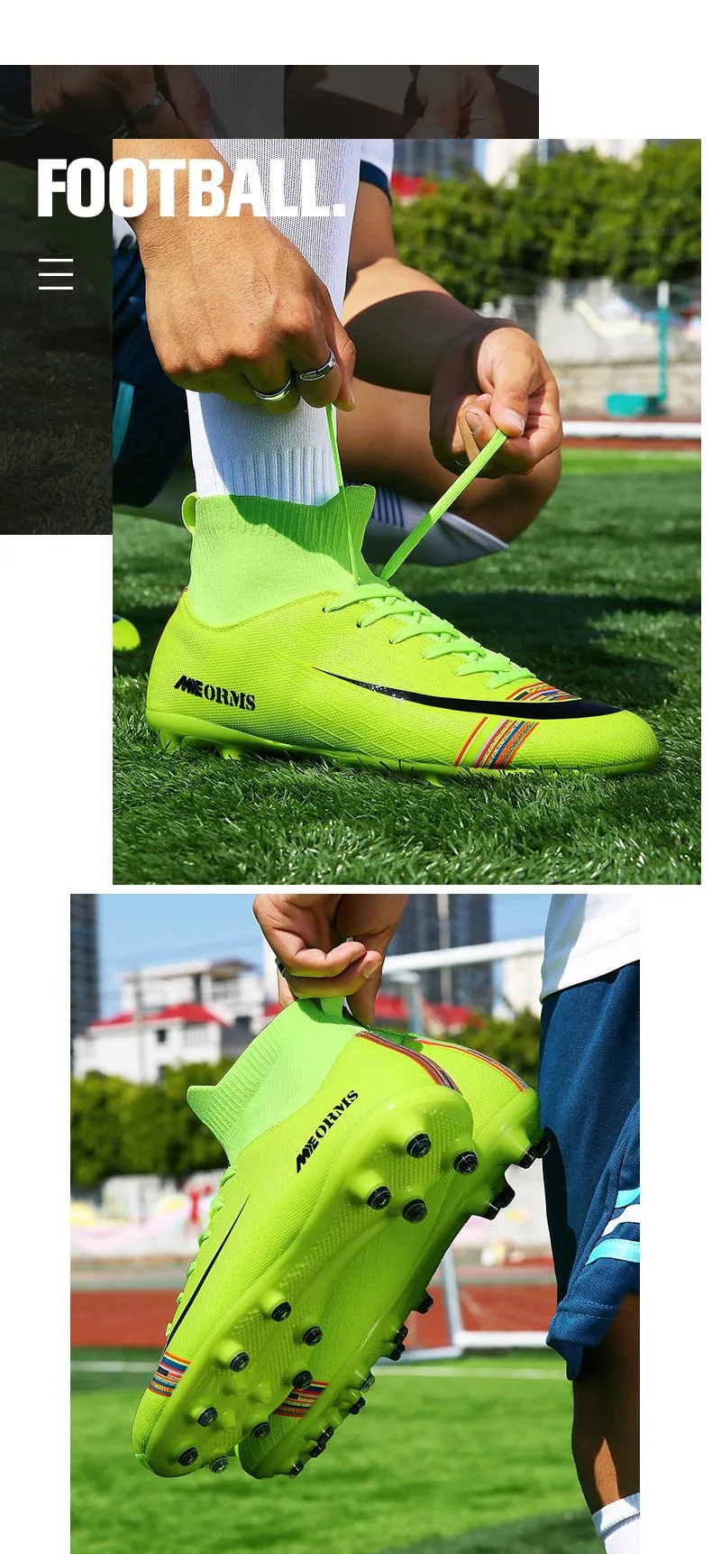 Обувь с высоким берцем Для мужчин футбольная обувь бутсы Крытый тренировочные кроссовки газоне футбол в футзале обувь оригинальные детские Для мужчин s Zapatos De Futbol