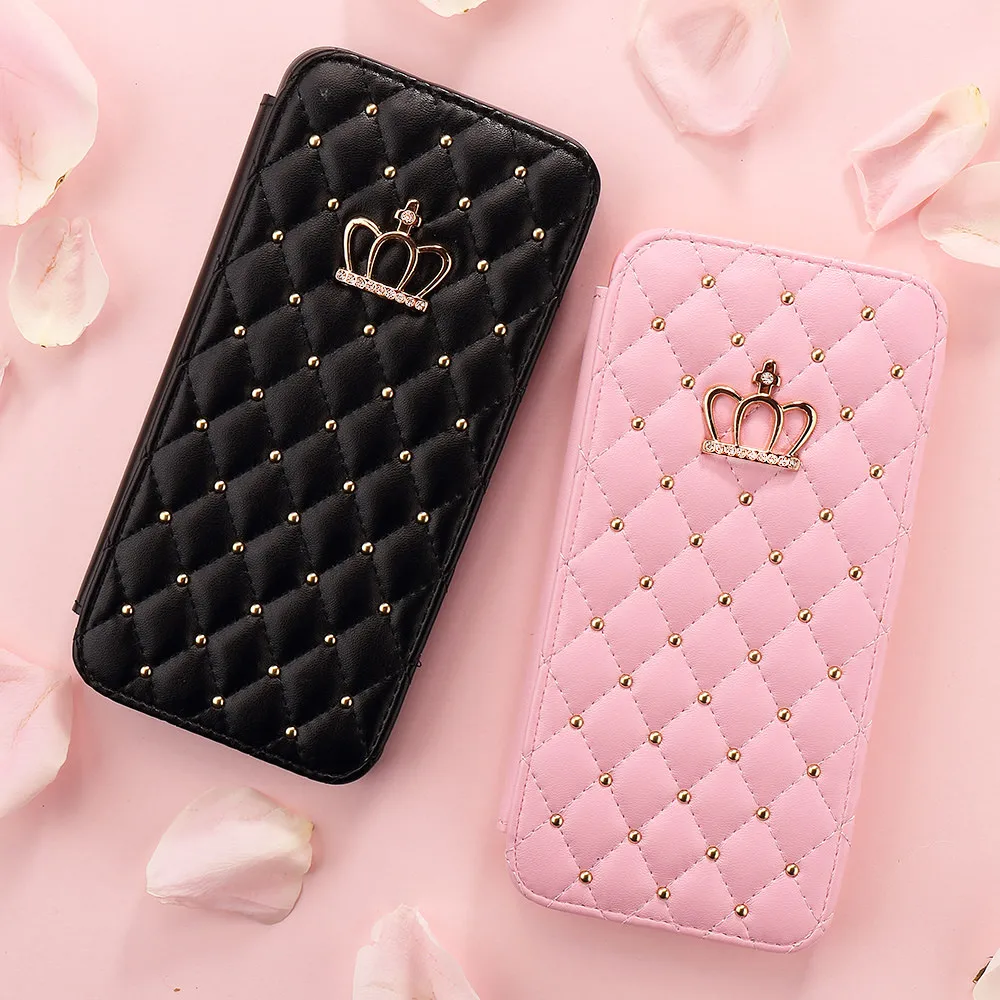 LAPOPNUT Crystal Glitter Crown Wallet Flip Case for IPhone SE 2020 11 Pro Max X Xr Xs 8 Plus 7 6S 6 5 5S Bling Leather Cover LAPOPNUT Crystal Glitter Crown Wallet Flip Case for IPhone SE 2020 11 Pro Max X Xr Xs 8 Plus 7 6S 6 5 5S Bling Leather Cover