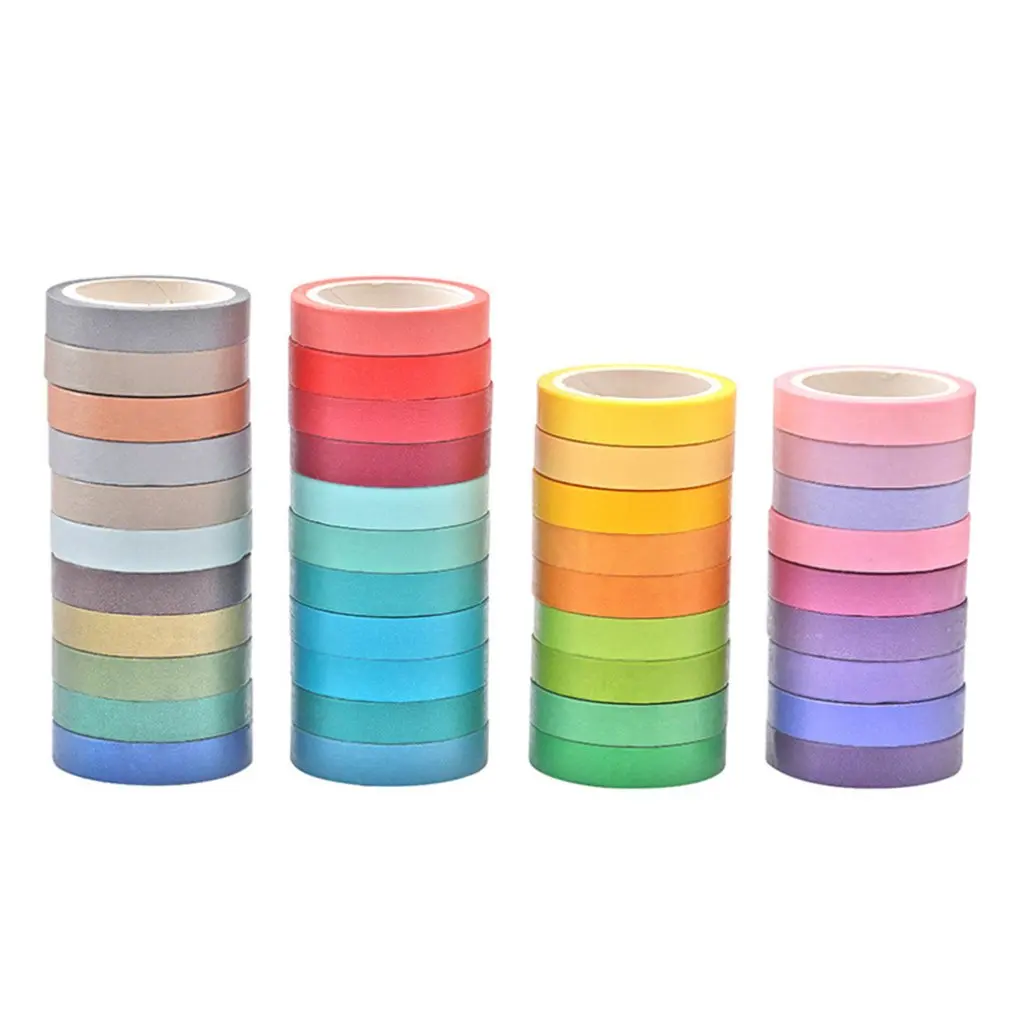 Fashion 40pcs DIY Cute Kawaii Candy Color Tapes Paper Masking Stickers for Home Decoration Scrapbooking