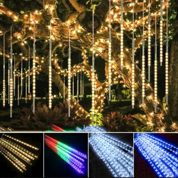 

30cm Party Led Lights Shower Rain Snowfalls Xmas Tree Garden Outdoor New Year Outdoor Meteor Shower Rain Wedding Party Decor
