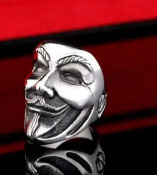 Кольцо из нержавеющей стали 316L V для vendetta V маска мужское кольцо Череп Байкерский ювелирные изделия