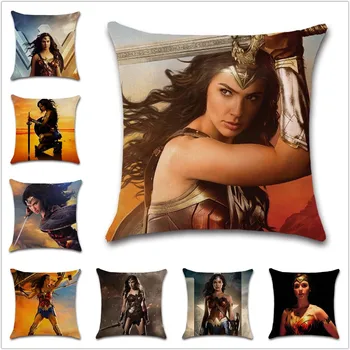 

Wonder woman movie show logo cushion cover Decor Chair sofa seat car Decorative pillowcase Home house bedroom friend kids gift