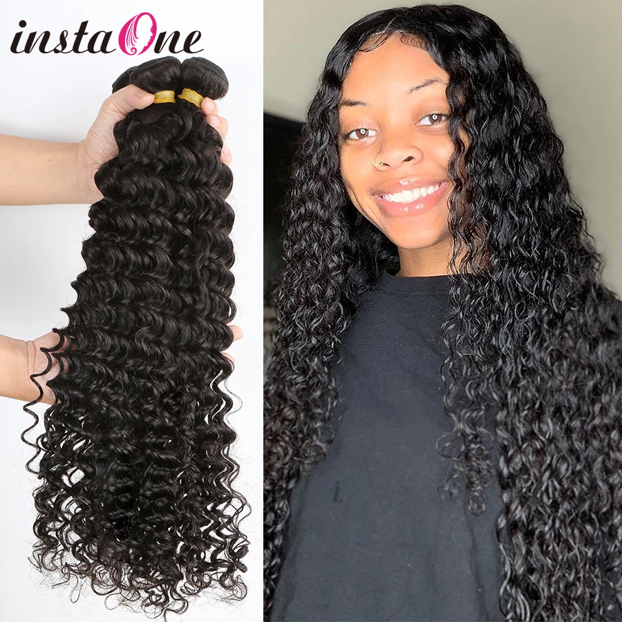 28 30 32 34 40 Inch Malaysian Hair Bundles 1 3 4 Deep Wave Bundles Long Curly Human Hair Water Wave Remy Hair Extension