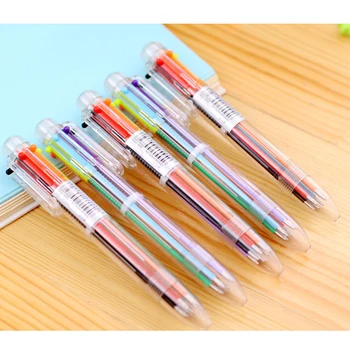 

Novelty Multicolor Ballpoint Pen Stationery Press 6 Color Oil Pen for Office School Students DJA88