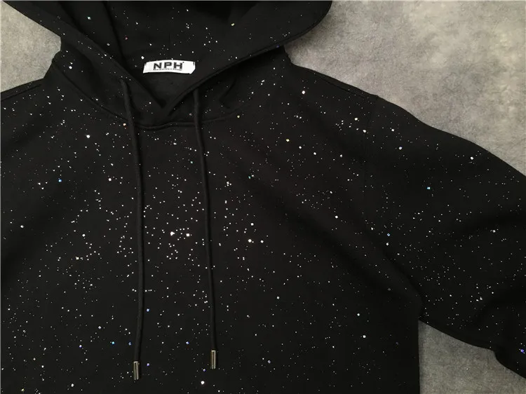 Новинка 19ss Мужские Роскошные Звездное небо цветы толстовки с капюшоном Кофты бархат хлопок Дрейк толстый флис улица хип хоп# N62
