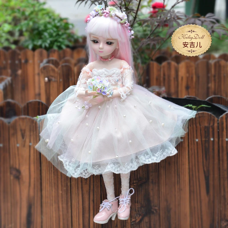 360 градусов вращения куклы с подвижными суставами 45 см BJD куклы с ручной работы платье DIY Макияж кукла изменить глаза волосы Reborn кукольный подарок для девочек