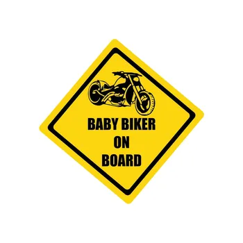

Creative BABY BIKER ON BOARD Warning Mark Car Stickers Fashion Bumper Window Motorcycle Bodywork Decals Accessories PVC15*15cm