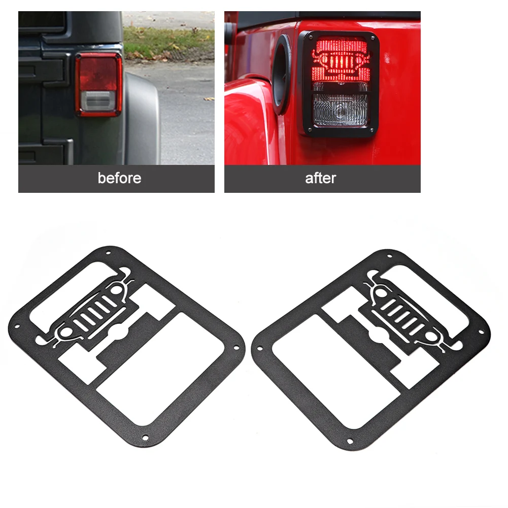 Pair Of Black Rear Light Lamp Cover Taillight Protector Fits For Jeep Wrangler JK & Unlimited 2007-2017 2 Doors And 4 | Автомобили и