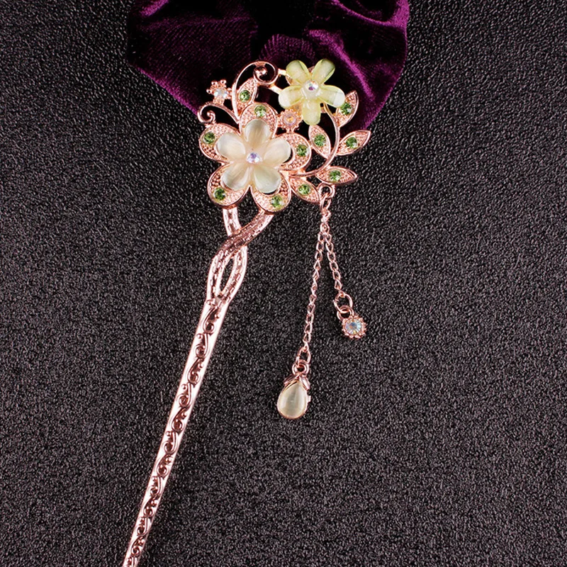 Vintage Chinese Traditional Flower Hairpin Hair Stick Women Hanfu Hair Accessories