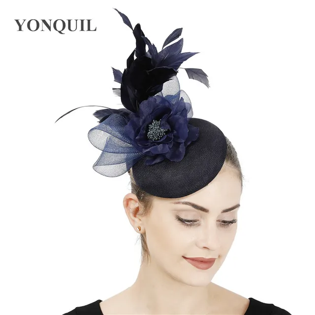 Wedding Navy Fascinator Hat Bridal 